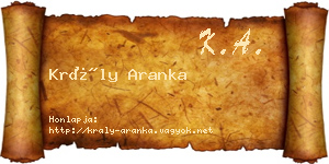 Krály Aranka névjegykártya